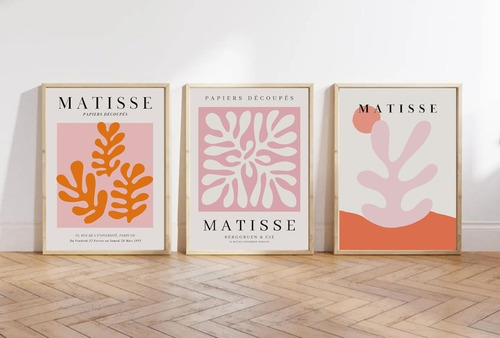 Cuadros Minimalistas, Matisse Pastel Color  Danis Set  X 3