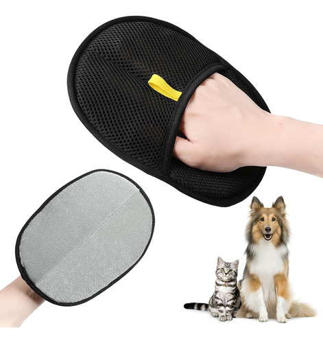 2 Guante Removedor Cepillo Quita Pelo Mascotas P/ Gato Perro