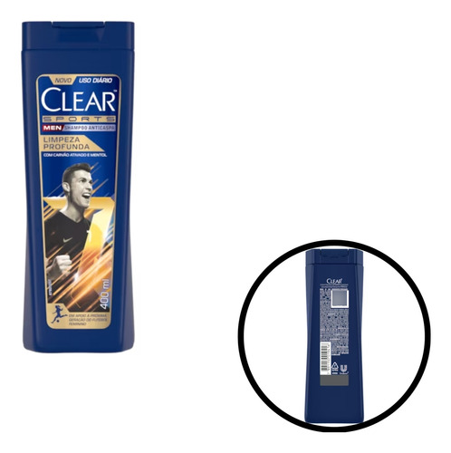 Shampoo Sports Limpeza Profunda Anticaspa Clear Men 400ml 