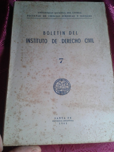 Boletin De Derecho Civil Nr 7 Santa Fe 1965 C47