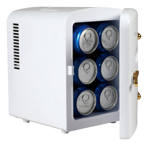 Mini Refrigerador Personal Retro Portátil Color Oro Blanco