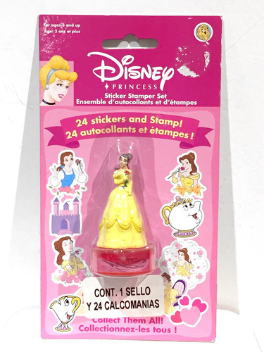 Disney La Bella Y La Bestia Princesas Sello Con Stickers