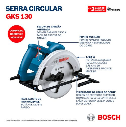 Serra Circular Bosch Gks 130 110v C/ Nível Laser Gcl 2-15