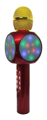 Micrófono LED USB Bluetooth Karaoke A-915 rojo