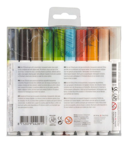 Marcadores Ecoline Brush Pen Arquitectura Estuche X 10 Color