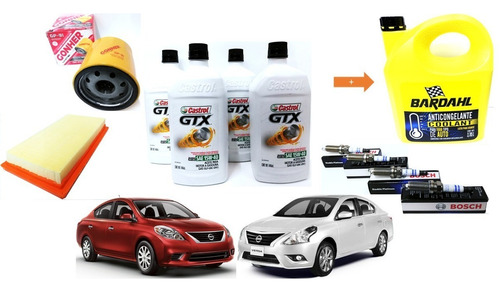 Kit Cambio De Aceite Nissan Versa 1.6l 2015 + Anticongelante