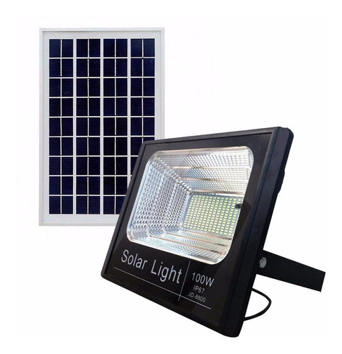 Refletor Led Solar 100w Branco Frio