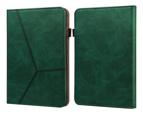 Funda De Poliuretano A Rayas Verdes Para Amazon Kindle Paper