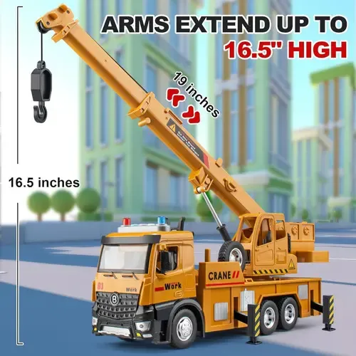 Grúa De Juguete Manual Para Niños - Gira 360 Grados, Levanta Carga E Incluye Accesorios De Construcción Grúa De Juguete Manual Para Niños - Gira 360 Grados, Levanta Carga E Incluye Accesorios De Construcción