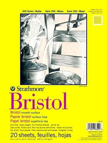 Strathmore 300 Series Bristol Smooth Pad, 9 Tape  X12  Bound