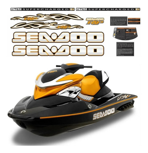 Kit Adesivos Para Sea Doo Jet Rxp 2004 2005 Dourado 19411