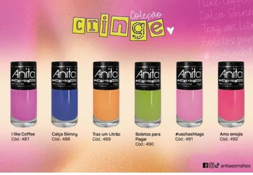 Kit Esmalte Anita Rosa Pink Com Chiclete