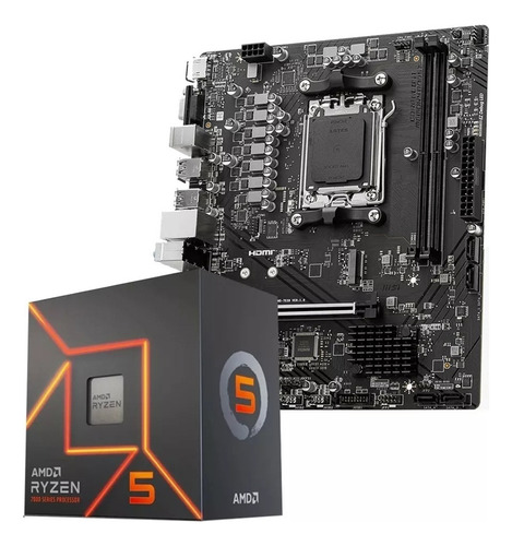 Combo Actualizacion Ddr5 Ryzen 5 8600g + A620m Am5 Color Negro