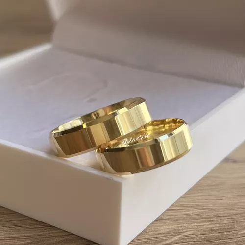 Alianças de Casamento New Jersey chanfrada em Ouro [3,5mm]