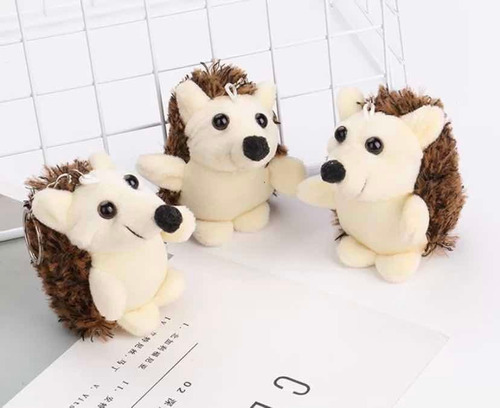 Llavero Peluche Felpa Erizo Puerco Espín Tierno Kawaii