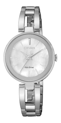 Reloj Citizen Ecodrive Analog Em063183d Mujer Color de la malla Plateado Color del bisel Plateado Color del fondo Blanco