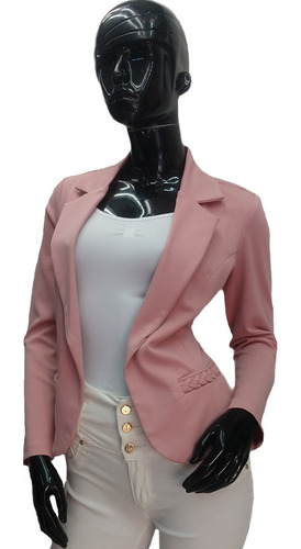Imagen 2 de 5 de Saco Blazer Cuello Solapa Mujer Juvenil