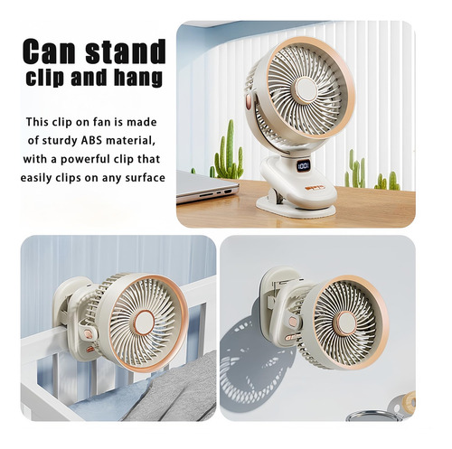 Ventilador De Mesa Oscilante Recargable Usb Para Dormitorio 0 Mm Frecuencia Color De La Estructura Color De Las Aspas Material De Las Aspas 0