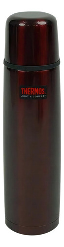 Termo Thermos Matero Cebador Bala Acero Inoxidable 1 Litro Color Bordó