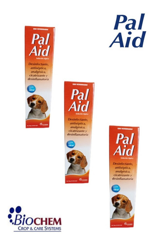 Pack 3 Pal Aid Cicatrizante Antiséptico Herida Perro Y Gato