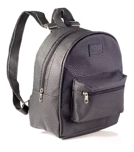 Bolso Mochila Mujer Bandolera Morral de Cuero PU Crossbody - Negro