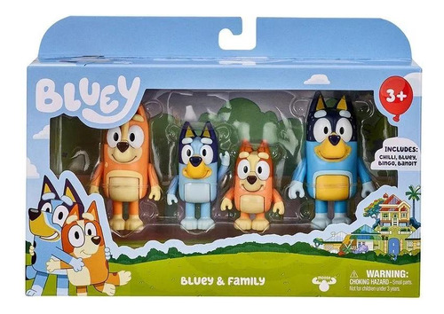 Bluey Story Pack 4 Personagens Bluey E Familia Candide 7910