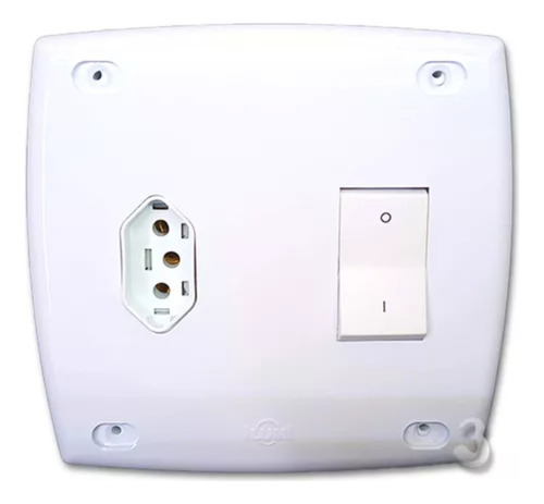 Caixa Com 1 Interruptor 25a + Tomada 20a Embutir - Ilumi