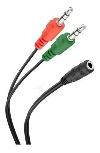 Adaptador Audio Microfono 2 Aux Macho A 1 Aux Hembra 3.5mm