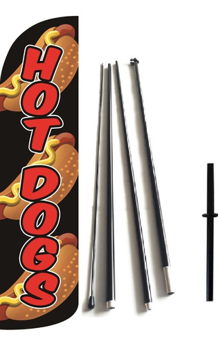 Hot Dogs Estractura Asta Estaca Bandera Publicitaria 3.5 M