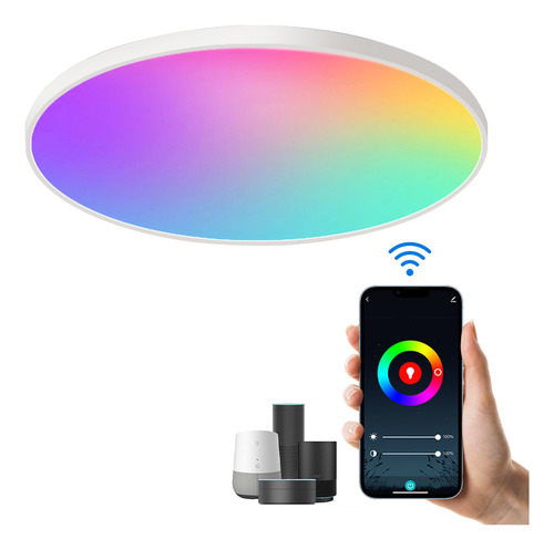 Rgb Lámpara De Techo Lámparas Led Interior De Techo Lámpara De Techo Inteligente Plafón Redondo Rgb/blanco/modo Cálido 160000 Colores Ajustables Brillo Regulable 24w Usar Cozylife Wifi Alexa Google