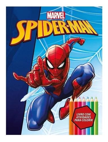 Livro 100 Páginas para Colorir Homem Aranha Marvel Bicho Esperto