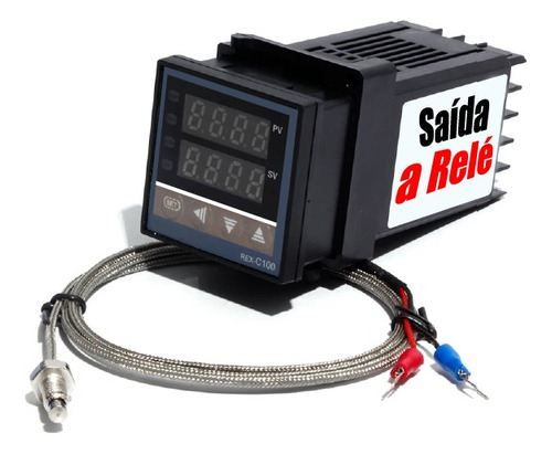 Controlador De Temperatura Rex C100 Saída Relé + termopar k