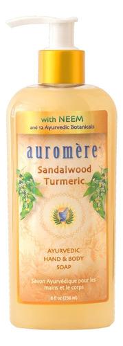 Auromere Jabon Liquido Ayurvedico, Curcuma De Sandalo, Con N