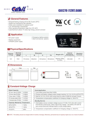 Casil 12v 7ah: Bateria Recargable De Alta Calidad