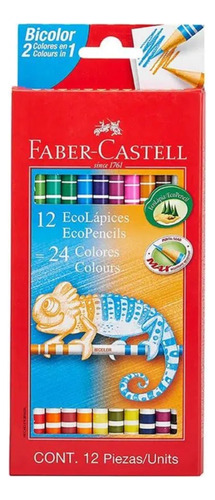 Colores Faber Castell 2 En 1 Bicolor 12 Piezas = 24 Colores 