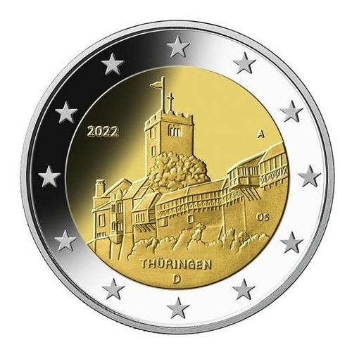 Alemanha 2022 - Turingia - 2 Euros Comemorativos - F C