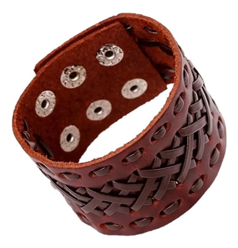 Pulsera De Cuero Cafe Moda 2021 Hombre Mujer