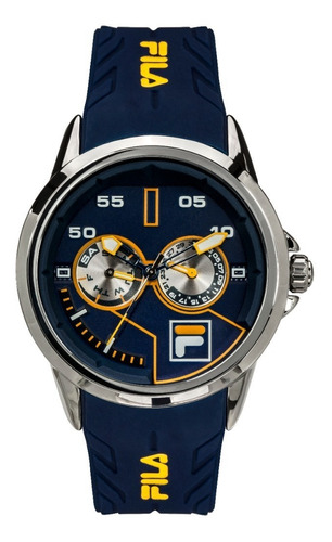 Reloj Fila Unisex Azul Casual Date And Date Style L38169201 Color del bisel Plata