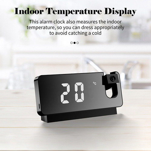 Despertador Digital De Proyección Led Con Temperatura Y Fech