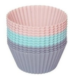 Conjunto Forma Molde Silicone Cupcake  12 Peças 5cm Gedex