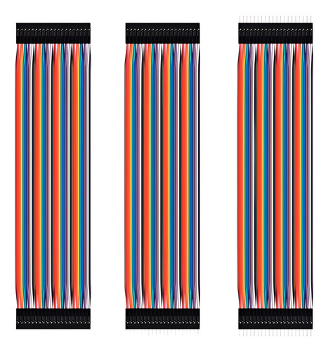 Cables Jumpers Dupont H-h, M-m, H-m 20cm 120 Pzas. Arduino