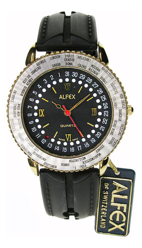 Reloj Alfex Of Switzerland Hora Mundial - Swiss Made