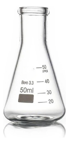 Erlenmeyer Vidrio 25ml Graduado Borosilicato 3,3