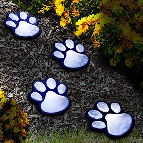 Luces Solares Led Con Estampado De Patas, Juego De 4 Perros,