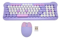 Comprar Conjunto de teclado com mouse Bluetooth, teclado e mouse, teclado roxo sem fio