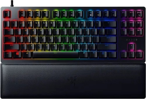Imagen 2 de 7 de Teclado gamer Razer Huntsman V2 Tenkeyless QWERTY Linear Optical Red español España color negro con luz RGB