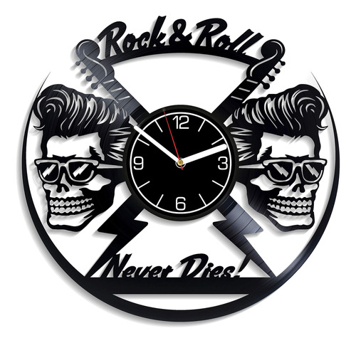 Kovides Rock And Roll Vinilo Disco Música Reloj De Pared Mús