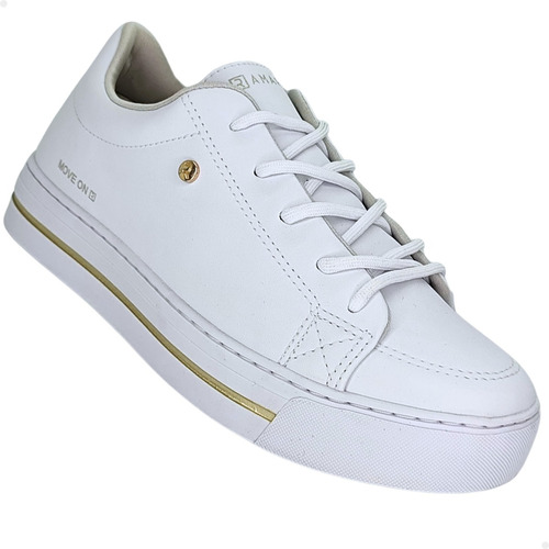 Tenis Feminino Branco Ramarim Plataforma Casual             