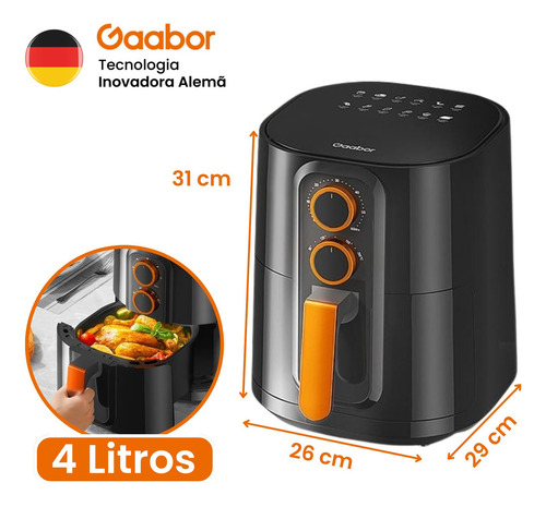 Fritadeira Elétrica Gaabor 4l Sem Óleo Air Fry 1400w 110v