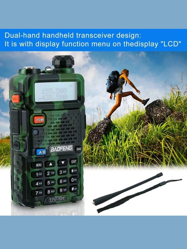 Radio Baofeng Uv5r Dual Band Vhf Uhf 5w Verde Camuflado 